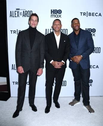 November 3, 2025, New York, Ny, United States: Tom Brady, Alex Rodriguez and Michael Strahan attend the New York Premiere Screening of Alex vs ARod . Held at the DGA Theater in New York. November 3, 2025. New York United States - ZUMAp281 20251103_zea_p281_031 Copyright: xPhotoxImagexPressx