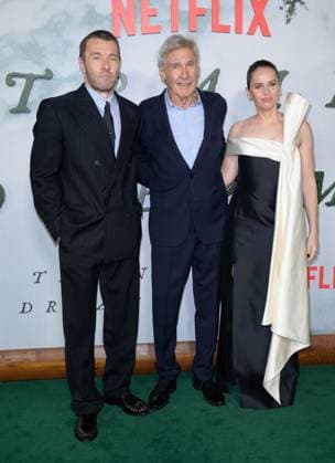 Train Dreams Premiere - Los Angeles, USA LOS ANGELES, USA. November 03, 2025: Joel Edgerton, Felicity Jones & Harrison Ford at the premiere for Train Dreams at Egyptian Theatre Los Angeles CA USA  Copyright: xPaulxSmith Featureflashx