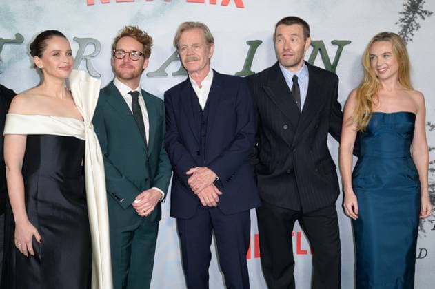 Train Dreams Premiere - Los Angeles, USA LOS ANGELES, USA. November 03, 2025: Felicity Jones, Clint Bentley, William H. Macy, Joel Edgerton & Kerry Condon at the premiere for Train Dreams at Egyptian Theatre Los Angeles CA USA  Copyright: xPaulxSmith Featureflashx