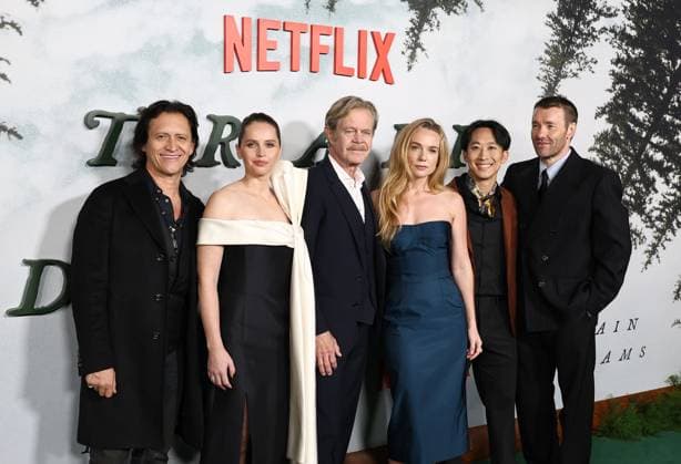 Premiere Of Netflix s Train Dreams HOLLYWOOD, LOS ANGELES, CALIFORNIA, USA - NOVEMBER 03: Clifton Collins Jr., Felicity Jones, William H. Macy, Kerry Condon, Alfred Hsing and Joel Edgerton arrive at the Premiere Of Netflix s Train Dreams held at The Egyptian Theatre Hollywood on November 3, 2025 in Hollywood, Los Angeles, California, United States., Credit:Juan Pablo Rico Avalon United States, California, Hollywood, The Egyptian Theatre Hollywood  Copyright: xJuanxPabloxRicox xAvalonx 1050184905