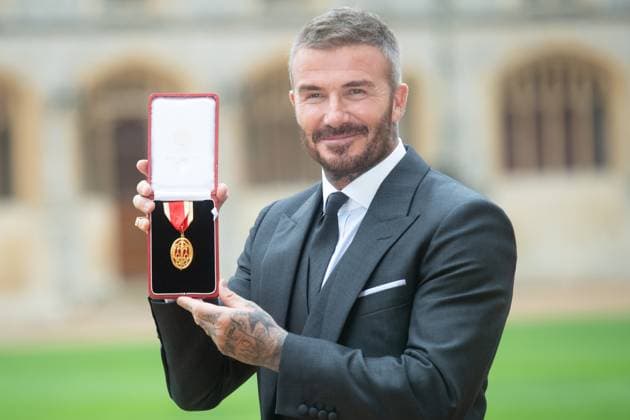 Investiture - Tuesday 4 November - Windsor Castle, London, UK Sir David Beckham poses for, Credit:Justin Ng Avalon UK, England, London, Windsor Castle  Copyright: xJustinxNgx xAvalonx 1050263618