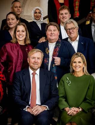 THE HAGUE - King Willem-Alexander and Queen Maxima attend the lunch for distinguished guests at Noordeinde Palace. Dutch individuals who have achieved exceptional achievements are offered a lunch by the royal couple. Guests included Martijn and Jeroen Krabbe. ANP POOL PATRICK VAN KATWIJK netherlands out - belgium out  Copyright: xx x541200325x originalFilename: 541200325.jpg