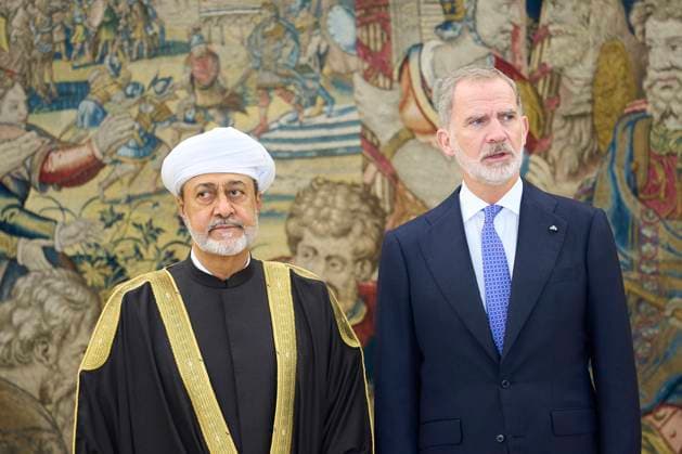 04-11-2025 Oman King Felipe during a meeting with the Sultan of Oman, Haitham Bin Tariq, at Zarzuela palace in Madrid. No Spain Â  Copyright: xPPEx