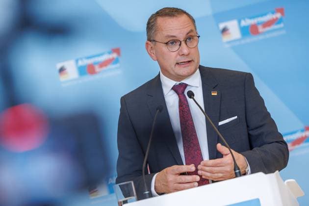 Statement AfD Tino Chrupalla AfD , at a statement of the AfD on 04 11 25 in Berlin Berlin Germany Reichstag