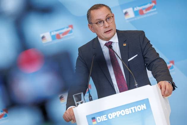 Statement AfD Tino Chrupalla AfD , at a statement of the AfD on 04 11 25 in Berlin Berlin Germany Reichstag