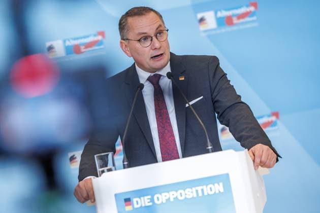 Statement AfD Tino Chrupalla AfD , at a statement of the AfD on 04 11 25 in Berlin Berlin Germany Reichstag