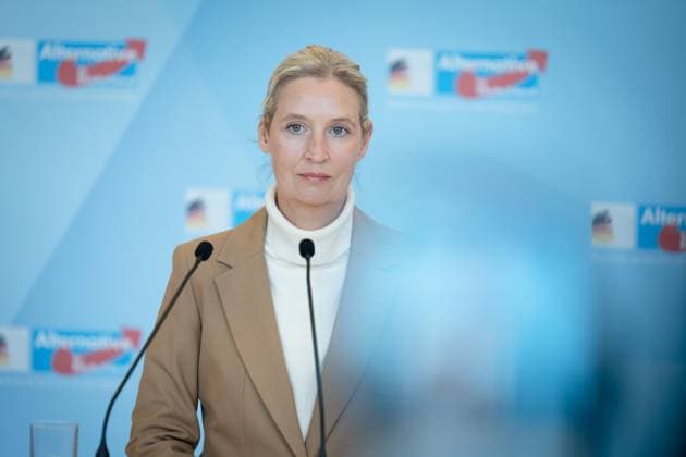 AfD, Alice Weidel, Tino Chrupalla Bundestag, Bundestag parliamentary group, AfD, press statement, chairperson, federal spokesperson, Alice Weidel Berlin Berlin GER