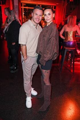 Henning Merten with wife Denise Merten at the premiere of the new ProSieben show Die Abrechnung Der Promi Showdown at Festsaal Kreuzberg in Berlin on 04 11 2025