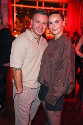 Henning Merten with wife Denise Merten at the premiere of the new ProSieben show Die Abrechnung Der Promi Showdown at Festsaal Kreuzberg in Berlin on 04 11 2025