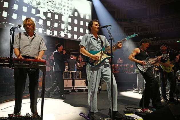King Gizzard & the Lizard Wizard performing at Royal Albert Hall LONDON, ENGLAND - NOVEMBER 04: Cook Craig, Ambrose Kenny-Smith, Stu Mackenzie, Joey Walker and Lucas Harwood of ˜King Gizzard & the Lizard Wizard™ performing at Royal Albert Hall on November 04, 2025 in London, England. CAP MAR MAR Great Britain Copyright: xMartinxHarris CapitalxPicturesx