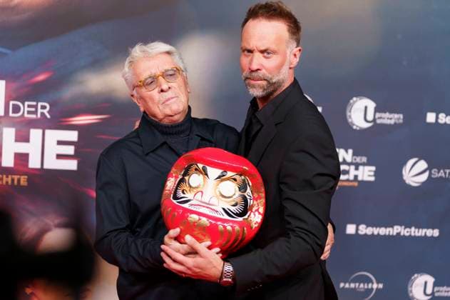 Henry Hübchen and Erik Schmitt at the premiere of the movie Das Leben der Wünsche at Mathäser Filmpalast Munich, 04 11 2025 Foto:xN.xKolinzx xFuturexImagex wuensche_5208