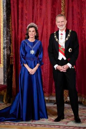 Spanish King Felipe VI and Queen Letizia with Sultan of Oman Haitham bin Tariq al Busaid a gala dinner at the RoyalPalace, in Madrid, due to the official trip of Oman Sultan to Spain, in Madrid on Tuesday, 4 November 2025. Cordon Press 