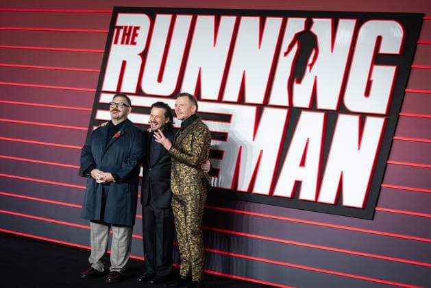 The Running Man UK Premiere in London - 05 Nov 2025 Nick Frost, Edgar Wright and Simon Pegg attend The Running Man UK Premiere at Odeon Luxe Leicester Square. London United Kingdom Copyright: xLoredanaxSangiulianox xSOPAxImagesx LSangiuliano-0545