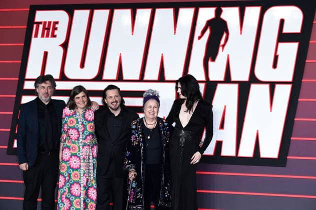 Edgar Wright with family and Julia Cumming at the premiere of the movie The Running Man at the Odeon Luxe Leicester Square London, 05 11 2025 Foto:xS.xVasx xFuturexImagex running_5153