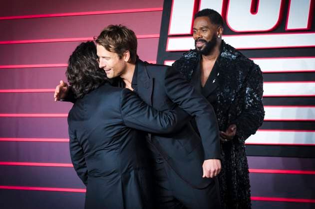 Edgar Wright, Glen Powell and Colman Domingo at the premiere of the movie The Running Man at the Odeon Luxe Leicester Square London, 05 11 2025 Foto:xJ.xEdwardsx xFuturexImagex running_5310