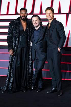 Edgar Wright, Glen Powell and Colman Domingo at the premiere of the movie The Running Man at the Odeon Luxe Leicester Square London, 05 11 2025 Foto:xJ.xEdwardsx xFuturexImagex running_5311