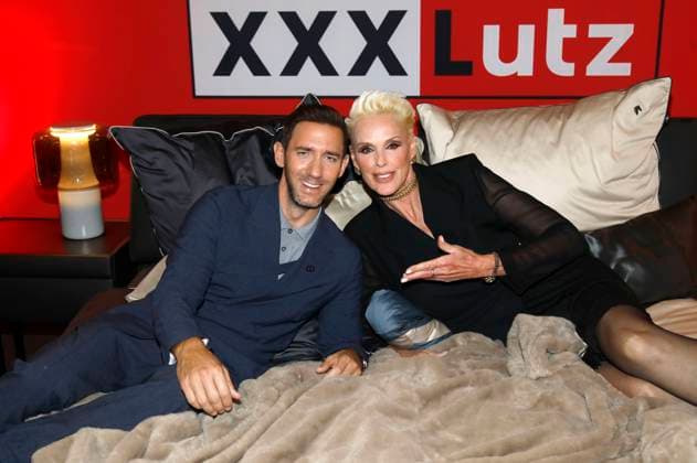 Marcel Remus and Brigitte Nielsen at the XXXLutz x Marcel Remus Collection launch in the premium furniture and interior design store XXXLutz Nuremberg, 05 11 2025 Foto:xAgenturxWehnertx xGränzdörferx xFuturexImagex remus_5156