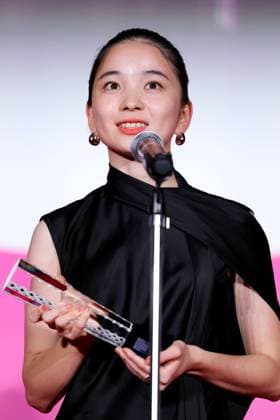 Momoko Fukuchi, November 05, 2025 - Momoko Fukuchi, speak after winning Award for Best Actress for the film Echoes of Motherhood during the 38th Tokyo International Film Festival. award ceremony, in Tokyo, Japan on November 05, 2025.  aflo_309485278