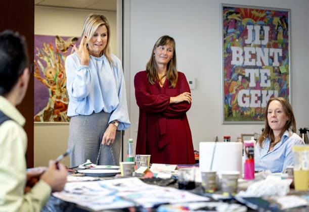 UTRECHT - Queen Maxima during a working visit to Enik Recovery College. This academy offers a learning environment and a meeting place for people who have personal experience with disruption due to mental health issues or addiction. ANP KOEN VAN WEEL netherlands out - belgium out  Copyright: xx x541378776x originalFilename: 541378776.jpg