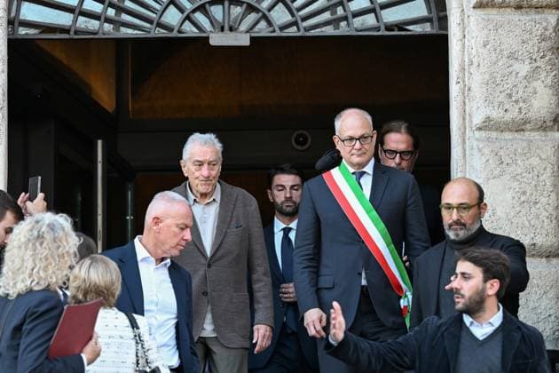 Robert De Niro recieves the Capitoline Wolf Robert De Niro arrived in the capital today for a two-day celebration combining cinema, culture, and luxury hospitality. Pictured is the actor at the Capitoline Hill, where he will receive an official award the Capitoline Wolf. Pictured is Robert De Niro with Rome Mayor Roberto Gualtieri on Nov 6th 2025, Credit:Maria Laura Antonelli AGF Avalon Italia, Roma  Copyright: xMariaxLauraxAntonelli AGFx xAvalonx 1050749081