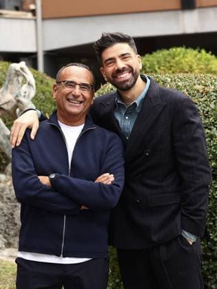 Rome, Italy: Rome, Rai headquarters formerly in Teulada, photocall for the TV show Sanremo Giovani. Pictured: Carlo Conti, Gianluca Gazzoli Rome Italy  - ZUMAp169 20251107_zea_p169_240 Copyright: xMarcoxProvvisionatox
