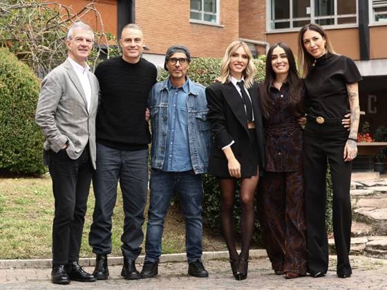 Rome, Italy: Rome, Rai headquarters formerly in Teulada, photocall for the TV show Sanremo Giovani. Pictured: Claudio Fasulo, Daniele Battaglia, Enrico Cremonesi, Carolina Rey, Manola Moslehi, and Ema Stokholma. Rome Italy  - ZUMAp169 20251107_zea_p169_250 Copyright: xMarcoxProvvisionatox