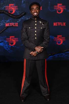 Los Angeles Premiere Of Netflix s Stranger Things Season 5 HOLLYWOOD, LOS ANGELES, CALIFORNIA, USA - NOVEMBER 06: Caleb McLaughlin wearing Wales Bonner FW25 RTW, specifically Look 15 from the Autumn Winter 2025 ˜Selah™ Collection and a Hublot timepiece arrives at the Los Angeles Premiere Of Netflix s Stranger Things Season 5 held at the TCL Chinese Theatre IMAX on November 6, 2025 in Hollywood, Los Angeles, California, United States., Credit:Xavier Collin Avalon United States, California, Hollywood, TCL Chinese Theatre IMAX  Copyright: xXavierxCollinx xAvalonx 1050955735
