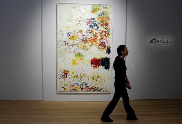 Sunflower V by Joan Mitchell is on display as part of Fall 20 21 Marquee Week at Christie s New York on Friday, November 7, 2025 in New York City.  NYP20251107170 JOHNxANGELILLO