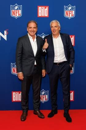 Reception BILD NFL TOUCHDOWN BERLIN Carsten Schmidt and Jörg Wacker at the BILD TOUCHDOWN BERLIN National Football League reception, on the occasion of the first regular season game of the NFL teams Indianapolis Colts vs Atlanta Falcons on 07 11 2025 at the Axel Springer Hochhaus in Berlin Copyright: xEventpressxKochanx