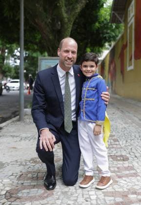 The Prince of Wales Attends COP30 06 11 2025. BelÃ m, Brazil. Pictured: The Prince of Wales meets Rafael Nogueira, son of economist Katiane de Souza. The Prince of Wales and UK Prime Minister Keir Starmer meet with young Brazilian leaders from the British Council™s Next Generation programme at Museu Emilio Goeldi., Credit:Pete Maclaine Avalon Brazil, BelÃ m  Copyright: xPetexMaclainex xAvalonx 1051134532