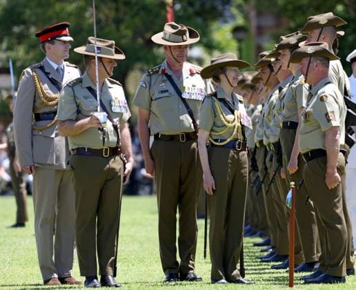 PRINCESS ANNE VISIT, Her Royal Highness Princess Anne inspects the Centenary Parade at Victoria Barracks in Sydney, New South Wales, Sunday, November 9th, 2025. Princess Anne is visiting Australia to mark the Centenary of the Royal Australian Corps of Signals. ( NO ARCHIVING Sydney New South Wales Australia  Copyright: xDamianxShawx 20251109175113246750