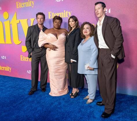 November 8, 2025, Bronx, New York, USA: Miles Teller, Da Vine Joy Randolph, Elizabeth Olsen, Olga Merediz and Callum Turner attend Eternity premiere at Regal Union Square in New York, NY on November 8, 2025. Bronx USA - ZUMAr339 20251108_znp_r339_071 Copyright: xLevxRadinx