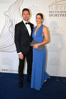 Niklas Kaul and his girlfriend Mareike Roesing at the 43rd German Sports Press Ball on 8 11 2025 at the Alte Oper in Frankfurt am Main German Sports Press Ball 2025 in Frankfurt am Main