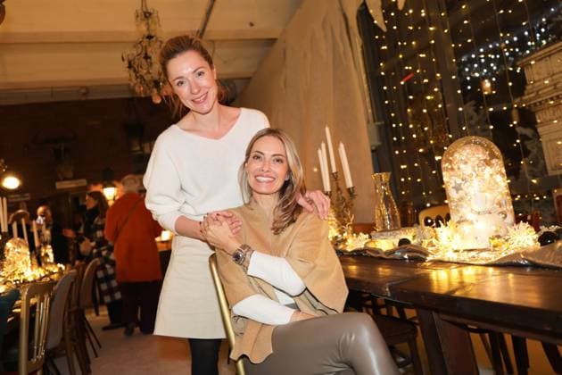 GLAMOUR GENUSS EVENT by Wildhagen Friends, actress Friederike Linke with TV journalist Sarah Valentina Winkhaus Düsseldorf Wandelhalle NRW Germany