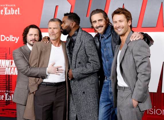 Edgar Wright, Josh Brolin, Colman Domingo, Lee Pace, and Glen Powell arrive on the receiving red carpet at Paramount s The Running Man New York Premiere at AMC Lincoln Square Theater on Sunday, November 9, 2025 in New York City.  NYP20251109124 JOHNxANGELILLO