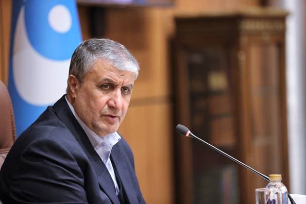 November 10, 2025, Tehran, Iran: The head of the Atomic Energy Organization of Iran (AEOI) MOHAMMAD ESLAMI during a visit to an exhibition of the country s nuclear achievements at the Atomic Energy Organization in Tehran. Tehran Iran - ZUMAi98_ 20251110_zih_i98_004 Copyright: xAeoix