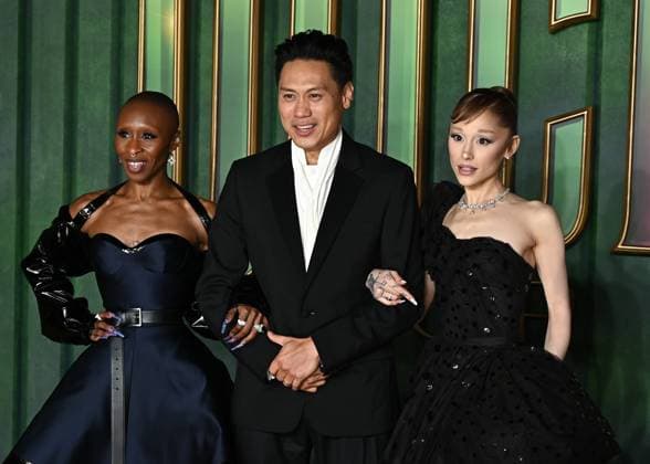 Cynthia Erivo, Jon M. Chu and Ariana Grande attends Wicked: For Good European Premiere at Cineworld Leicester Square in London, England. UK. Monday 10th November 2025 Copyright: xJamesxWarrenx adzj8075