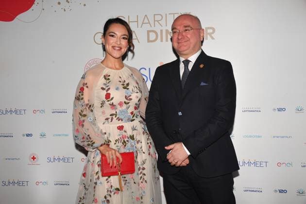 Rome, Monumental Complex of Santo Spirito in Sassia Charity Gala Dinner for the Red Cross 2025, In the photo: Rajae Bezzaz Rosario Valastro  Copyright: xVincenzoxLandix xipa-agency.netx xVincenzoxLandix IPA_Agency_IPA67849976