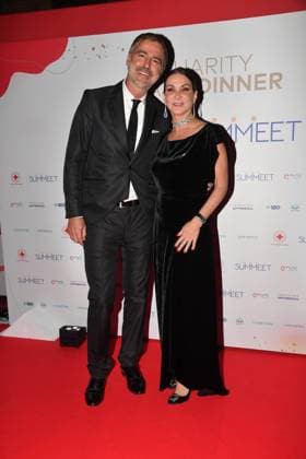Rome, Monumental Complex of Santo Spirito in Sassia Charity Gala Dinner for the Red Cross 2025, In the photo: Beppe Convertini Flavia Pruner  Copyright: xVincenzoxLandix xipa-agency.netx xVincenzoxLandix IPA_Agency_IPA67850002