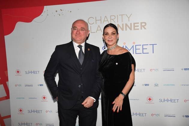 Rome, Monumental Complex of Santo Spirito in Sassia Charity Gala Dinner for the Red Cross 2025, In the photo: Rosario Valastro Flavia Pruner  Copyright: xVincenzoxLandix xipa-agency.netx xVincenzoxLandix IPA_Agency_IPA67850016
