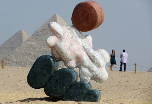 Giza Pyramids, a backdrop for Forever Is Now contemporary art exhibition in EgyptGiza Pyramids, a backdrop for Forever Is Now contemporary art exhibition in Egypt An art installation Echoes Of The Infinite by Alex Proba and Solid Nature from The Netherlands during the fifth edition of the Forever is Now art exhibition by Art d’Egypte at the Giza pyramids necropolis, Egypt on November 11, 2025. Art D’Égypte, this global art exhibition is a one-of-a-kind event that bridges the brilliance of contemporary art with the grandeur of Egypt’s ancient heritage, showcasing how art interacts with time and place at one of the world’s most iconic heritage sites. This year’s fifth edition features a diverse group of international ten artists from  Copyright: xMatrixxImagesx xKhaledxElfiqix