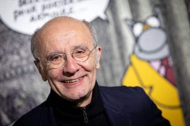 Exhibition of Philippe Geluck - Paris AJ Close up portrait of Philippe Geluck during the opening of the exhibition (vernissage) of Philippe Geluck, author of the comic book (Bande dessinee, BD, Livre) strip Le Chat at the Maillol Museum in Paris, France on November 12, 2025. Photo by Alexis Jumeau ABACAPRESS.COM Paris France  Copyright: xJumeauxAlexis ABACAx