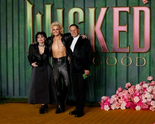 November 10, 2025, London, United Kingdom: Joan Grande, Frankie Grande and Ed Butera attend the Wicked For Good European Premiere at the Odeon Luxe in Leicester Square, London. London United Kingdom - ZUMAs197 20251110_aaa_s197_500 Copyright: xCatxMorleyx