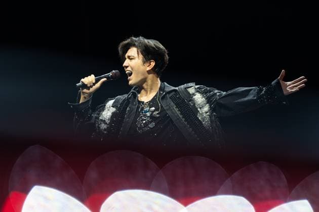 Dimash Qudaibergen in concert in London, UK - 12 Nov 2025 Dimash Qudaibergen performs on stage during his Stranger Tour at Ovo Wembley Arena. London United Kingdom Copyright: xLounisxTiarx xSOPAxImagesx DSC09661