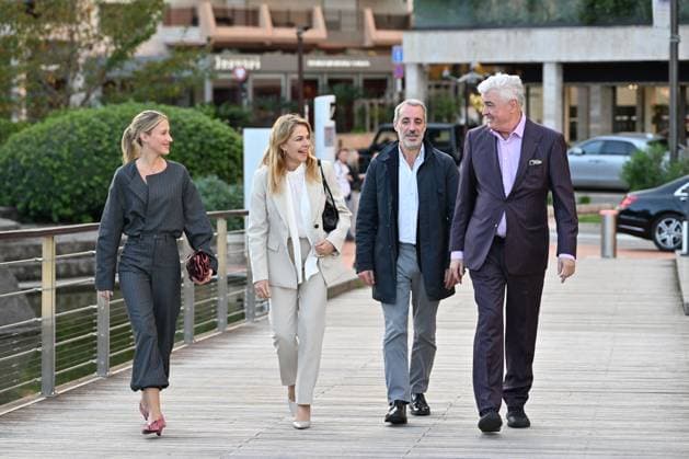 Teresa Riott, Claudia Gerini and her partner Riccardo Sangiuliano, and Daniel McVicar Launch and presentation of the Jury of the 22nd Monte Carlo Festival de la Comédie at the Grimaldi Forum in Monaco, November 12, 2025 Ezio Greggio, the Festivals founder and president, introduced the members of the Jury and the films in competition on the stage of the Salle Camille Blanc at the Grimaldi Forum Actress Claudia Gerini, is President of the Jury, Franco Nero, Honorary President, Teresa Riott and Daniel McVicar make up this cinematic quartet. The Festivals aim is to promote and enhance the different genres of comedy through film premieres, Thanks to the commitment of Ezio Greggio and the late Mario Monicelli, co-founder of the event, comedy has  Copyright: xBrunoxBebertx xBestimagexBrunoxBebertx xBestimagex
