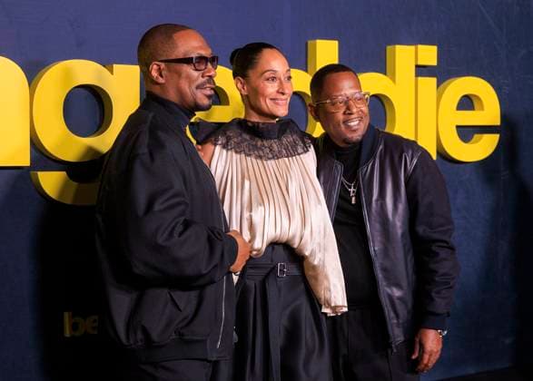 November 12, 2025, Los Angeles, California, USA: (L-R) Eddie Murphy, Tracee Ellis Ross and Martin Lawrence at the Netflix Being Eddie Premiere held on Wednesday November 12, 2025 at the Netflix Tudum Theater in Los Angeles, California. JAVIER ROJAS PI Los Angeles USA - ZUMAp124 20251112_zaa_p124_024 Copyright: xJavierxRojasx