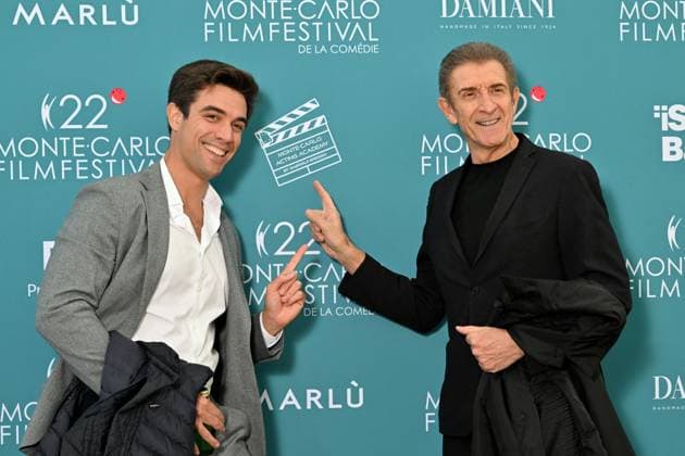 Gabriele and his father Ezio Greggio Launch and presentation of the Jury of the 22nd Monte Carlo Comedy Festival at the Grimaldi Forum in Monaco, November 12, 2025 Ezio Greggio, founder and president of the Festival, introduced the members of the Jury and the films in competition on the stage of the Salle Camille Blanc at the Grimaldi Forum Actress Claudia Gerini, is President of the Jury, Franco Nero, Honorary President, Teresa Riott and Daniel McVicar make up this cinematic quartet. The Festivals aim is to promote and enhance the different genres of comedy through film premieres, Thanks to the commitment of Ezio Greggio and the late Mario Monicelli, co-founder of the event, comedy has gained a new appreciation even at prestigious festiva  Copyright: xBrunoxBebertx xBestimagexBrunoxBebertx xBestimagex