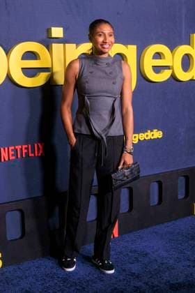November 12, 2025, Los Angeles, California, USA: Angel McCoughtry at the Netflix Being Eddie Premiere held on Wednesday November 12, 2025 at the Netflix Tudum Theater in Los Angeles, California. JAVIER ROJAS PI Los Angeles USA - ZUMAp124 20251112_zaa_p124_070 Copyright: xJavierxRojasx