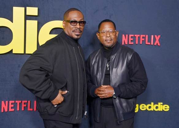 Actor Eddie Murphy (L) and Martin Lawrence attend the premiere of Netflix s biographical documentary Being Eddie at the Tudum Theater Los Angeles on Wednesday, November 12, 2025. Storyline: Follows a comprehensive look at Eddie Murphy s life and career.  LAP2025111206 JIMxRUYMEN