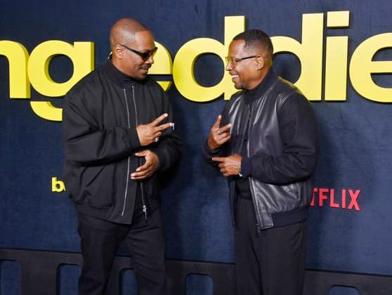 Actor Eddie Murphy (L) and Martin Lawrence attend the premiere of Netflix s biographical documentary Being Eddie at the Tudum Theater Los Angeles on Wednesday, November 12, 2025. Storyline: Follows a comprehensive look at Eddie Murphy s life and career.  LAP2025111211 JIMxRUYMEN